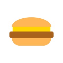 tasty healthy burger snack junk food flat design icon.