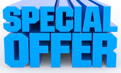 3D SPECIAL OFFER word on white background illustration 3D rendering