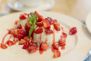 dessert - whipped mascarpone with strawberries