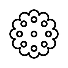 sweet delicious cookies snack food editable outline icon.