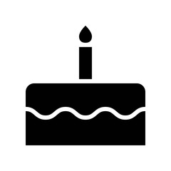 sweet tasty cake dessert food solid black icon.