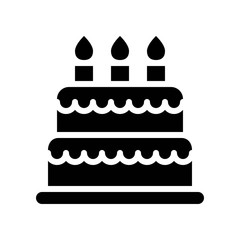 sweet tasty cake dessert  food solid black icon.