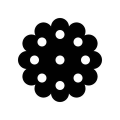 sweet delicious cookies snack food solid black icon.