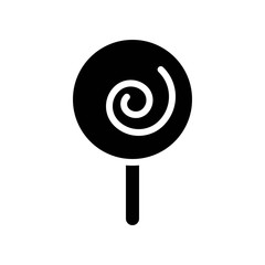 sweet sweet delicious lolly candy food solid black icon.