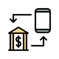 online banking flat icon editable outline in financial investments