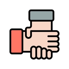 Shaking hands flat icon editable outline in business deal about investment