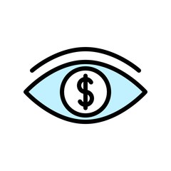 eye money flat icon editable outline in business and finance