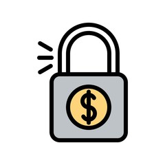 safe money flat icon editable outline in business and investment