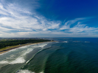 aerial shot sea view inubousaki japan chiba 犬吠埼 ドローン空撮 波 海岸 海