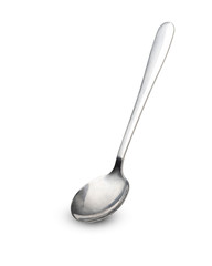 chrome spoon on isolated white background,
