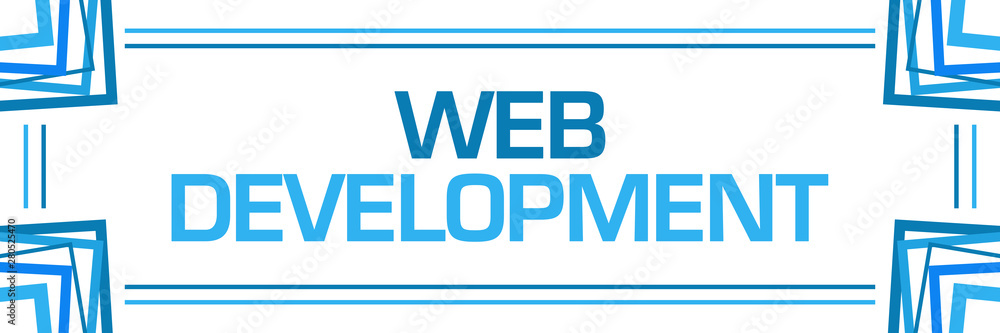 Wall mural web development blue random borders horizontal