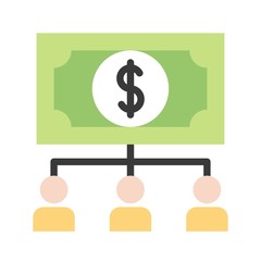 group investment business flat design icon.