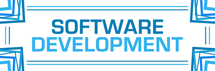 Software Development Blue Random Borders Horizontal 