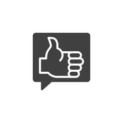 Like feedback vector icon. Good chat comment filled flat sign for mobile concept and web design. Positive feedback glyph icon. Symbol, logo illustration. Vector graphics