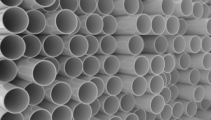 Tubes PVC pipes background illustration 3D rendering