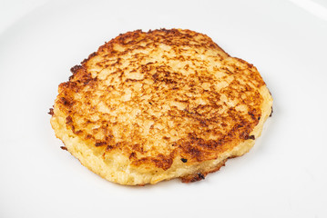 potato pancake on the white plate