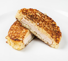 potato pancake on the white plate