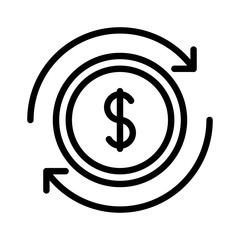 dollar sign currency exchange editable outline icon in business and investment.