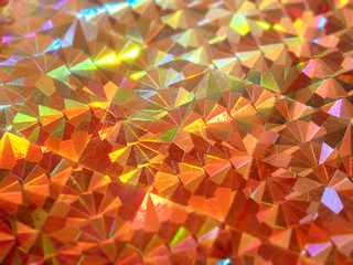 Holographic colorful orange lights festive background