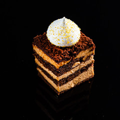 pastry on the black background