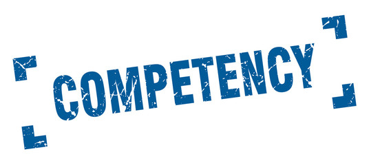 competency stamp. competency square grunge sign. competency