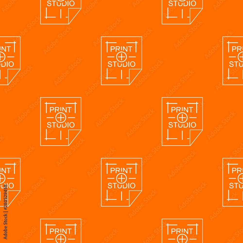 Poster print studio pattern vector orange for any web design best
