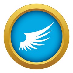 Wing icon blue vector isolated on white background for any design