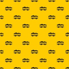 Train cargo wagon pattern seamless vector repeat geometric yellow for any design