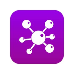 Chemical and physical atoms molecules icon digital purple for any design isolated on white vector illustration