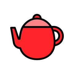 Obraz premium editable stroke icon of hot coffee cup teapot in filled design.