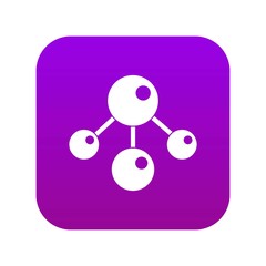 Chemical and physical atoms molecules icon digital purple for any design isolated on white vector illustration