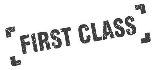 first class stamp. first class square grunge sign. first class