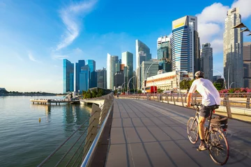 Acrylglas douchewanden met foto Helix Bridge Singapore stad