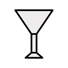 Fototapeta na wymiar bar alcohol glass editable outline icon in filled design.