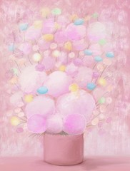 abstract background with pink flowers