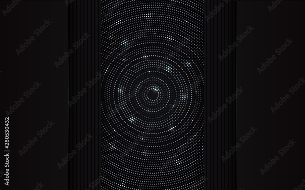 Poster abstract 3d background with black circle layers. luxury concept vector geometric design template lay