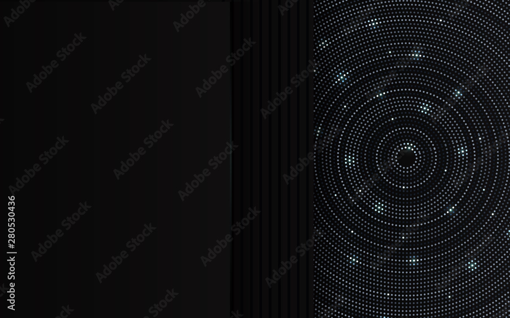 Aufkleber abstract 3d background with black circle layers. luxury concept vector geometric design template lay