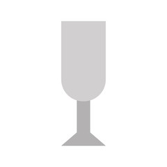 wine or champagne glass, restaurant related flat design icon.