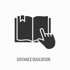 E-learning distance education vector icon for graphic and web design.