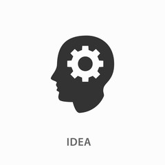 Creative brain icon on white background.