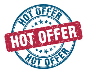 hot offer stamp. hot offer round grunge sign. hot offer