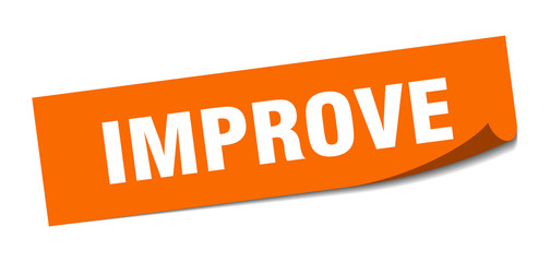 improve sticker. improve square isolated sign. improve