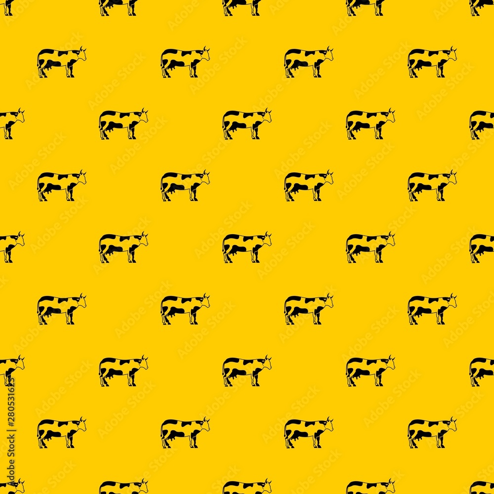 Poster cow pattern seamless vector repeat geometric yellow for any design