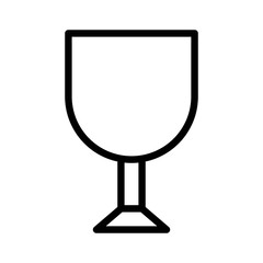 wine or champagne glass, restaurant editable outline icon