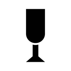 wine or champagne glass, restaurant solid black icon.