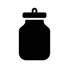 storage bottle, restaurant related solid black icon.