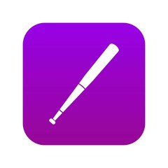 Black baseball bat icon digital purple for any design isolated on white vector illustration