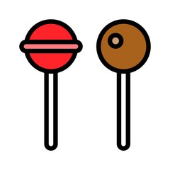 sweet lollipop candy Xmas filed editable outline icon.