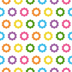 Seamless floral pattern. Abstract floral background. Bright flowers on a white background.