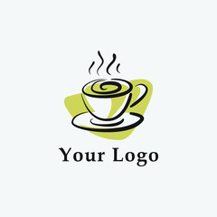 coffee cup logo template in abstract style